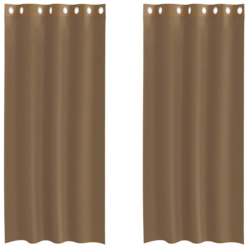Voile Vorhänge mit Ösen 2 Stk. Hellbraun
