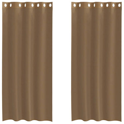 Voile Vorhänge mit Ösen 2 Stk. Hellbraun