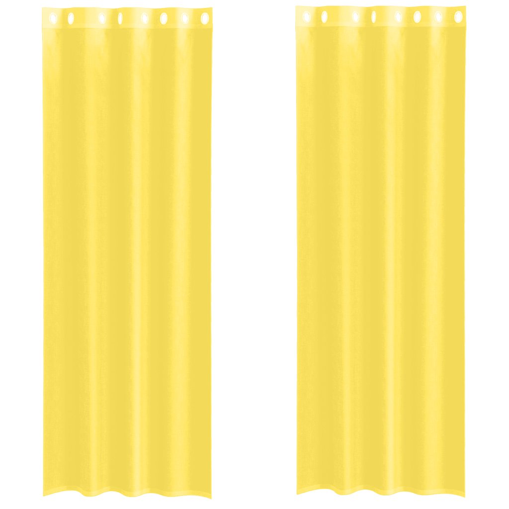 Voile Vorhänge mit Ösen 2 Stk. Gelb