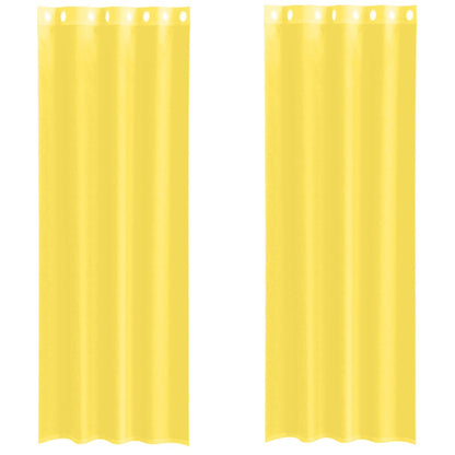 Voile Vorhänge mit Ösen 2 Stk. Gelb