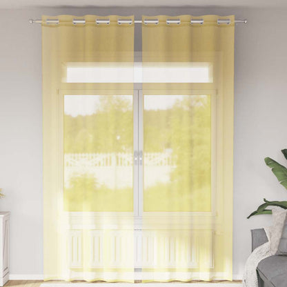 Voile Vorhänge mit Ösen 2 Stk. Gelb