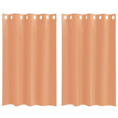 Voile Vorhänge mit Ösen 2 Stk. Terrakotta