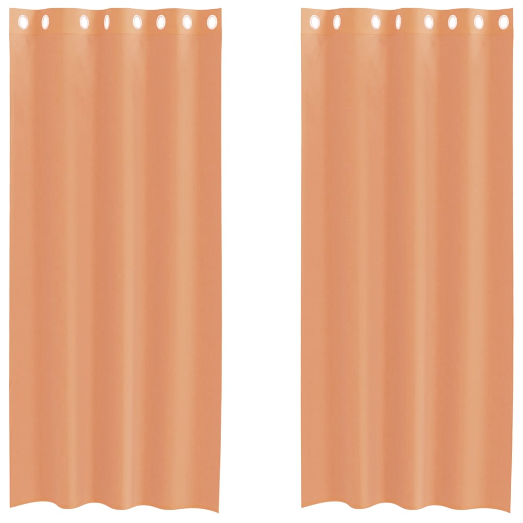 Voile Vorhänge mit Ösen 2 Stk. Terrakotta