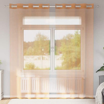 Voile Vorhänge mit Ösen 2 Stk. Terrakotta