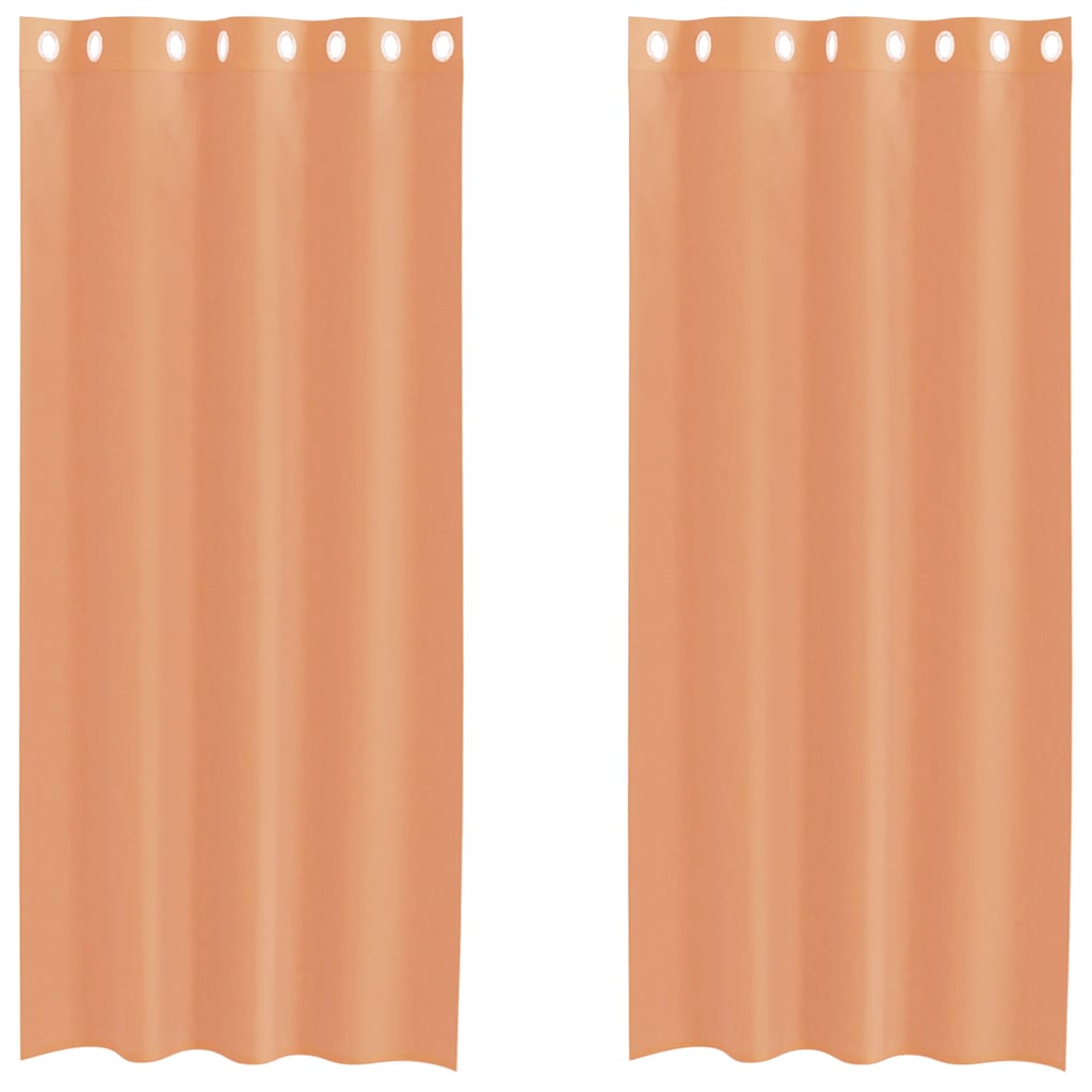 Voile Vorhänge mit Ösen 2 Stk. Terrakotta