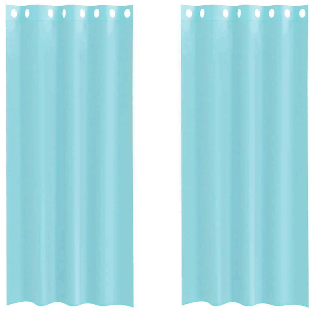 Voile Vorhänge mit Ösen 2 Stk. Türkis