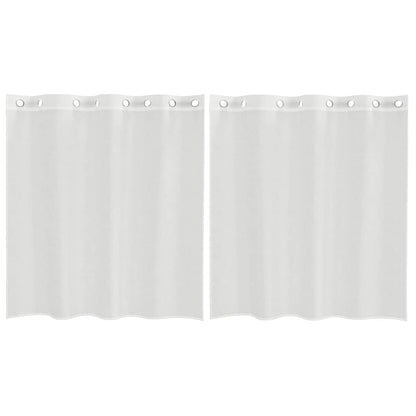Voile Vorhänge mit Ösen 2 Stk. Weiß