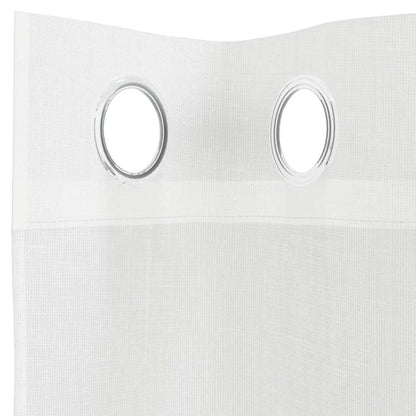 Voile Vorhänge mit Ösen 2 Stk. Weiß