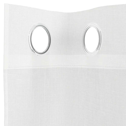 Voile Vorhänge mit Ösen 2 Stk. Weiß