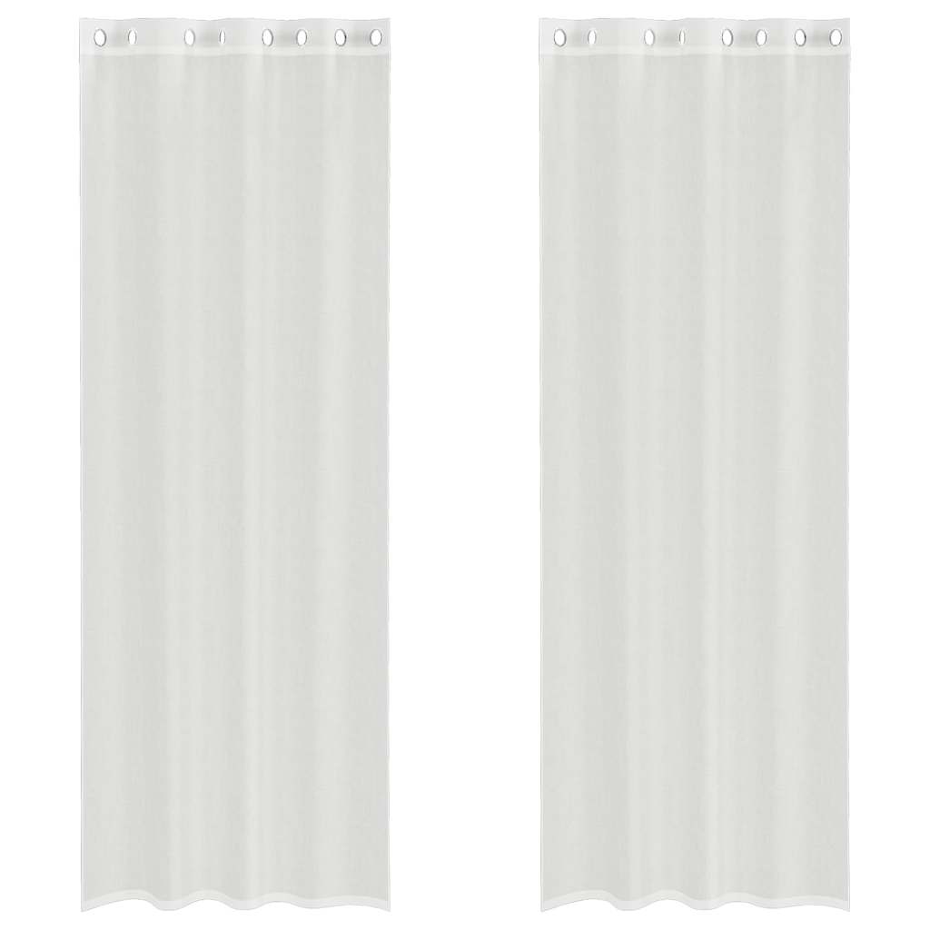 Voile Vorhänge mit Ösen 2 Stk. Weiß
