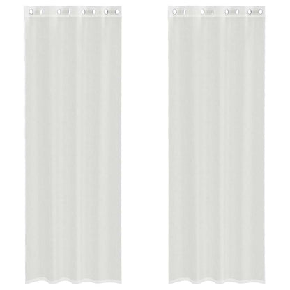 Voile Vorhänge mit Ösen 2 Stk. Weiß