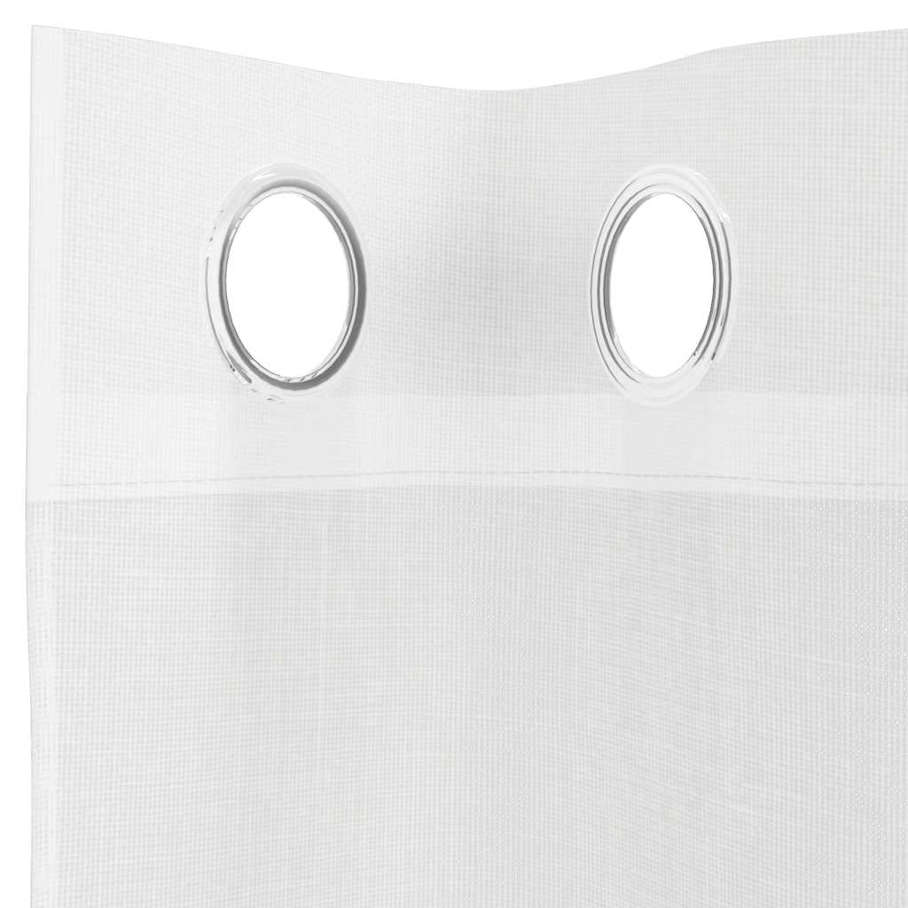 Voile Vorhänge mit Ösen 2 Stk. Weiß