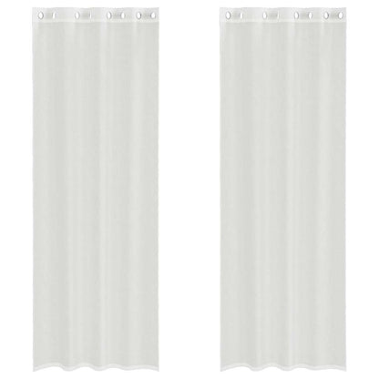 Voile Vorhänge mit Ösen 2 Stk. Weiß