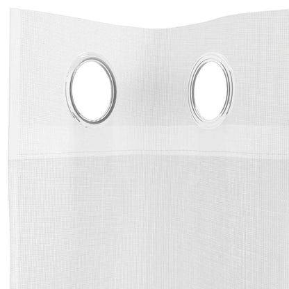 Voile Vorhänge mit Ösen 2 Stk. Weiß