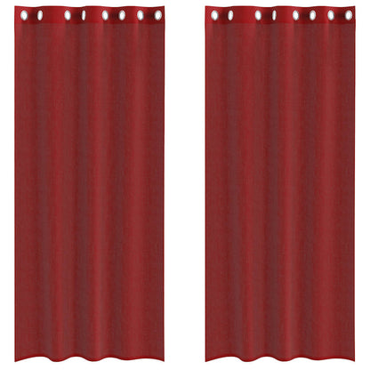 Voile Vorhänge mit Ösen 2 Stk. Weinrot