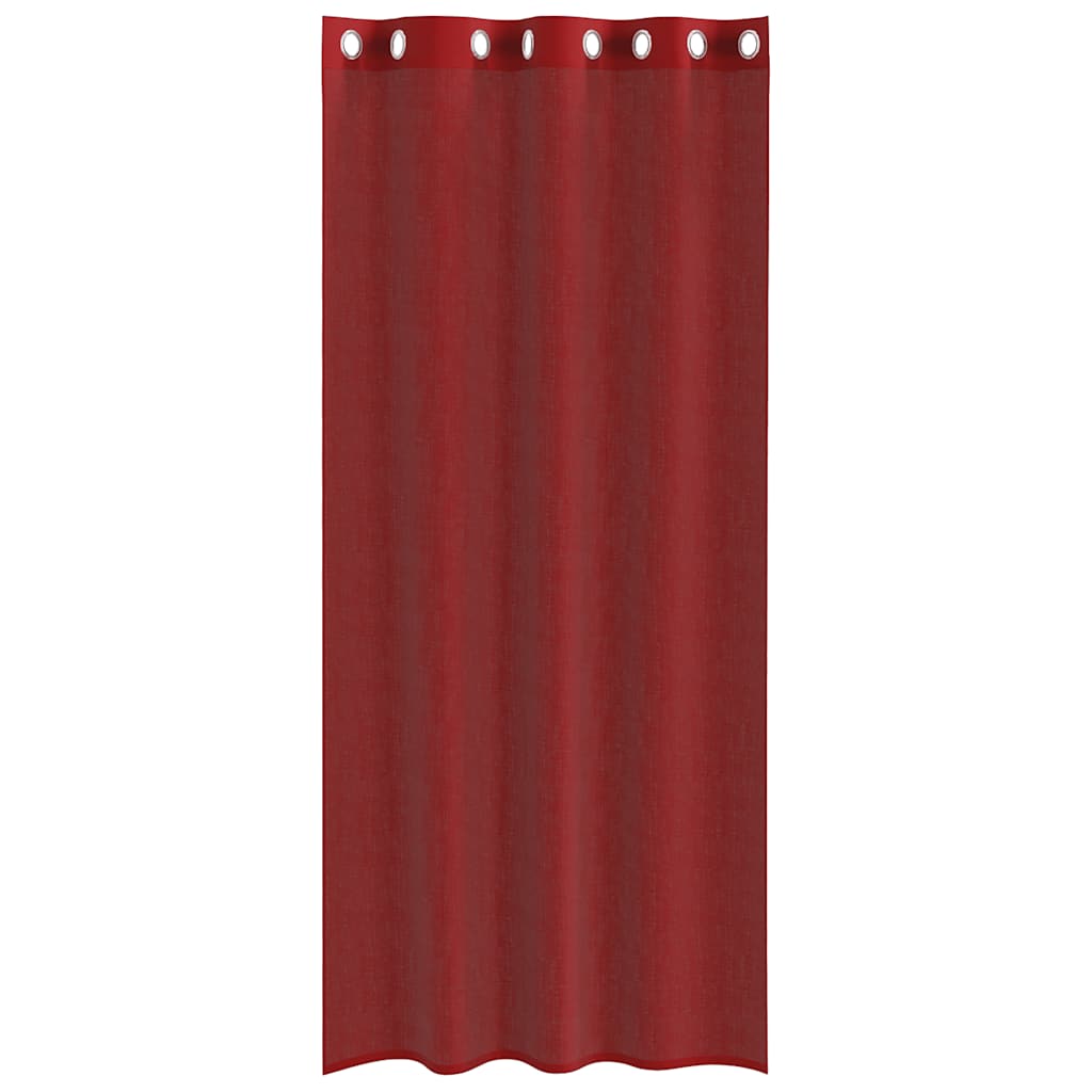 Voile Vorhänge mit Ösen 2 Stk. Weinrot