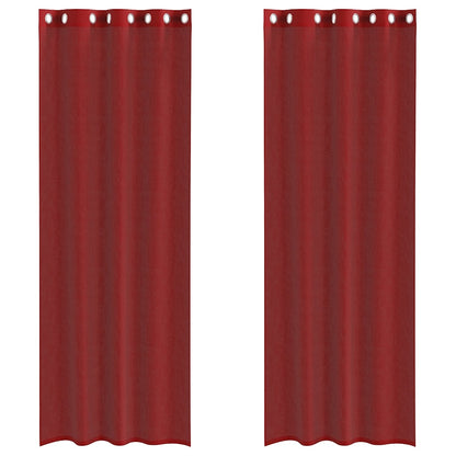 Voile Vorhänge mit Ösen 2 Stk. Weinrot
