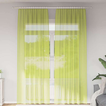 Voile Vorhänge mit Stangentaschen 2 Stk. Apfelgrün