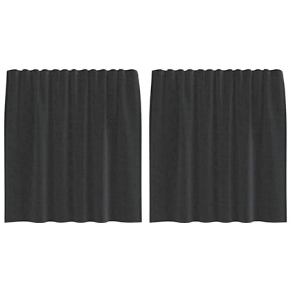 Voile Vorhänge mit Stangentaschen 2 Stk. Schwarz