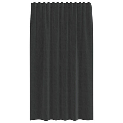 Voile Vorhänge mit Stangentaschen 2 Stk. Schwarz