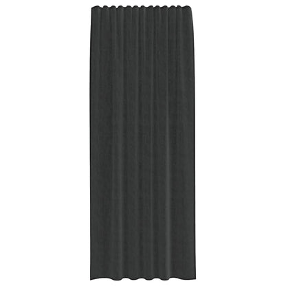 Voile Vorhänge mit Stangentaschen 2 Stk. Schwarz