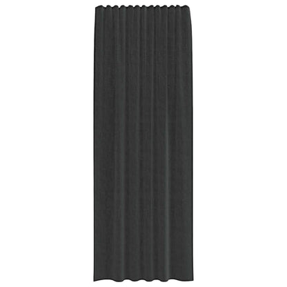 Voile Vorhänge mit Stangentaschen 2 Stk. Schwarz