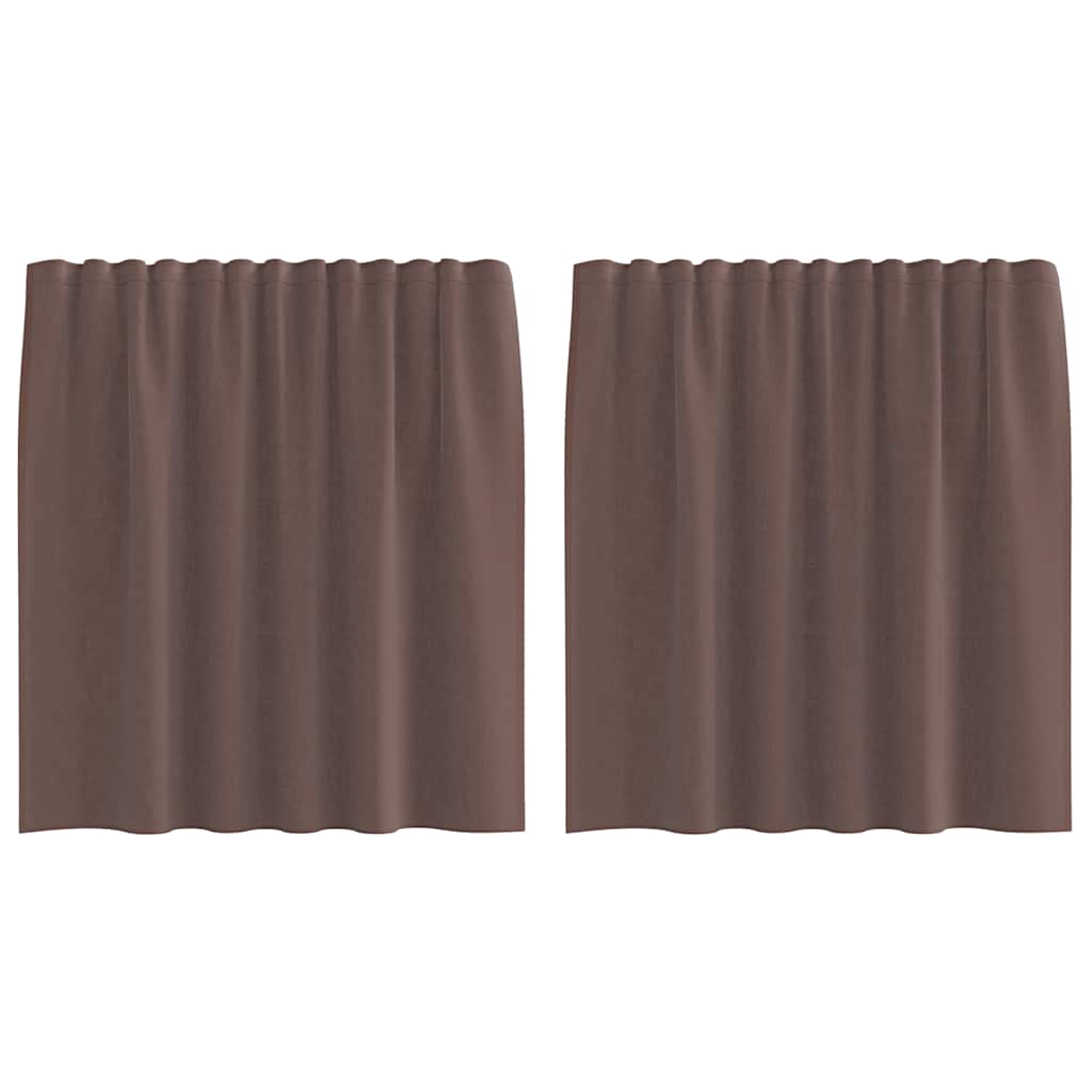 Voile Vorhänge mit Stangentaschen 2 Stk. Braun