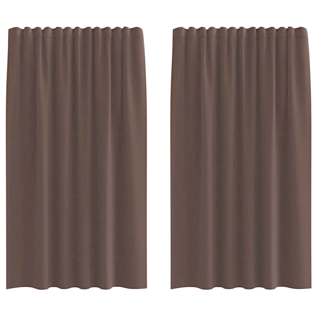 Voile Vorhänge mit Stangentaschen 2 Stk. Braun