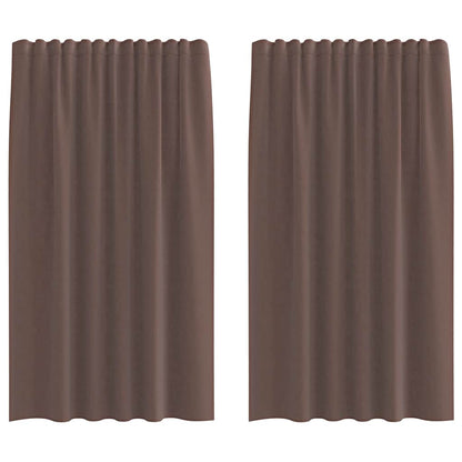 Voile Vorhänge mit Stangentaschen 2 Stk. Braun