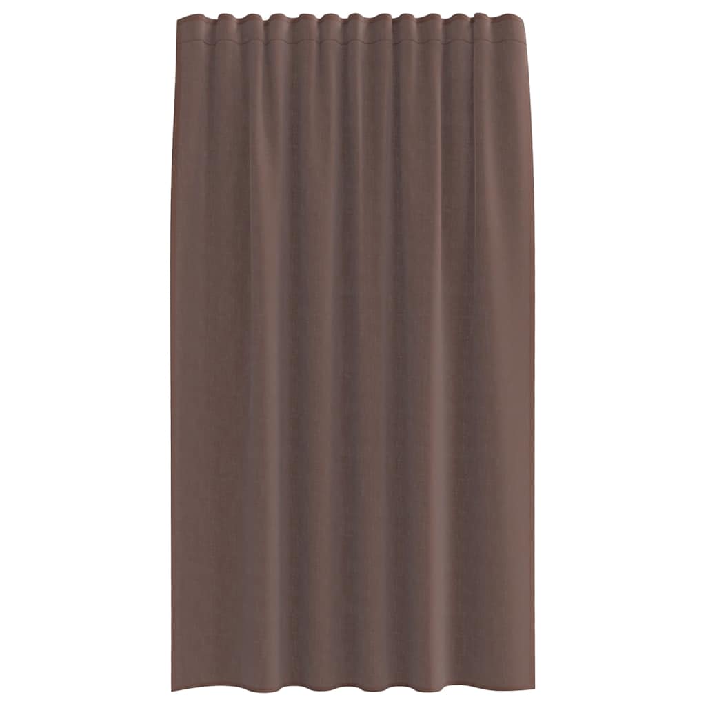 Voile Vorhänge mit Stangentaschen 2 Stk. Braun