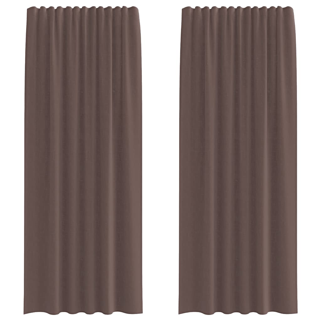 Voile Vorhänge mit Stangentaschen 2 Stk. Braun