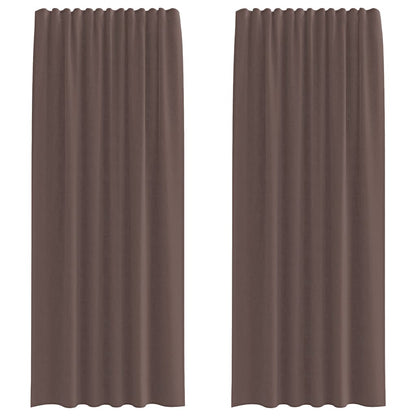 Voile Vorhänge mit Stangentaschen 2 Stk. Braun