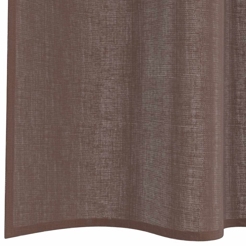 Voile Vorhänge mit Stangentaschen 2 Stk. Braun