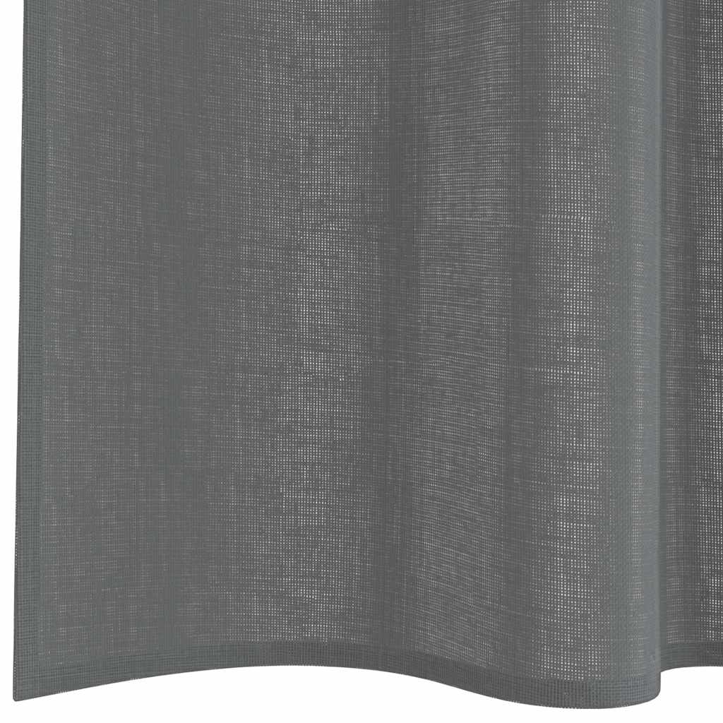 Voile Vorhänge mit Stangentaschen 2 Stk. Dunkelgrau