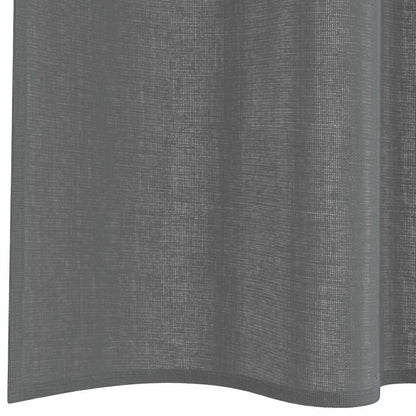 Voile Vorhänge mit Stangentaschen 2 Stk. Dunkelgrau
