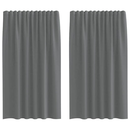 Voile Vorhänge mit Stangentaschen 2 Stk. Dunkelgrau