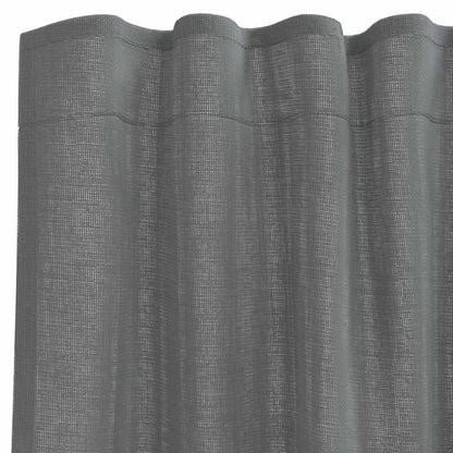 Voile Vorhänge mit Stangentaschen 2 Stk. Dunkelgrau