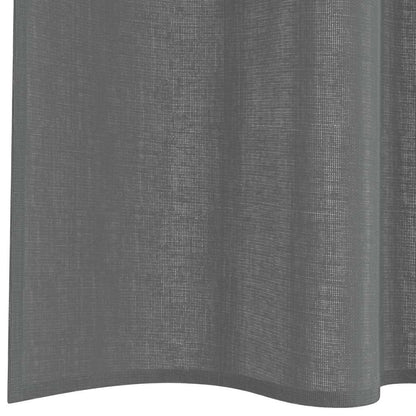 Voile Vorhänge mit Stangentaschen 2 Stk. Dunkelgrau