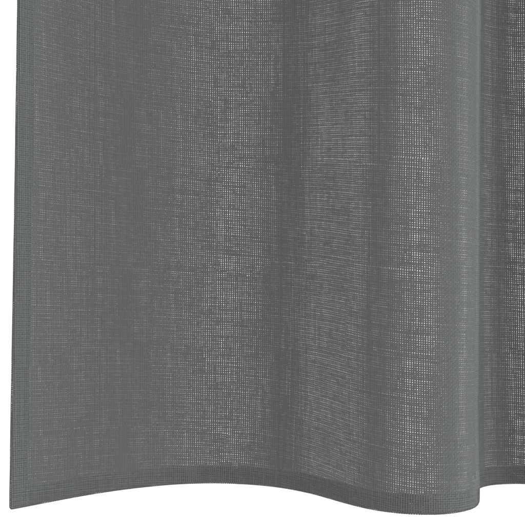 Voile Vorhänge mit Stangentaschen 2 Stk. Dunkelgrau