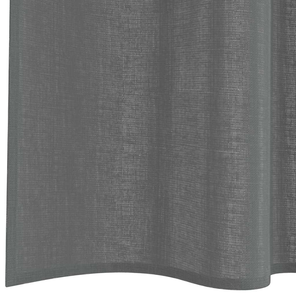 Voile Vorhänge mit Stangentaschen 2 Stk. Dunkelgrau