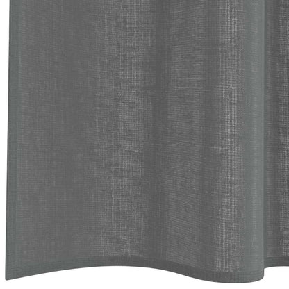 Voile Vorhänge mit Stangentaschen 2 Stk. Dunkelgrau
