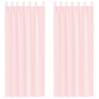 Voile Vorhänge mit Stangentaschen 2 Stk. Hellrosa
