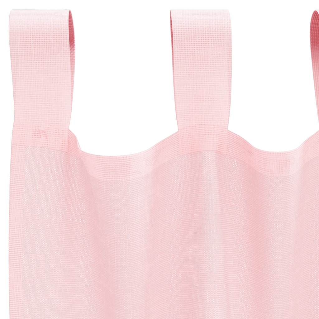 Voile Vorhänge mit Stangentaschen 2 Stk. Hellrosa