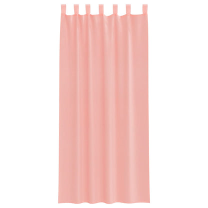 Voile Vorhänge mit Stangentaschen 2 Stk. Rosa