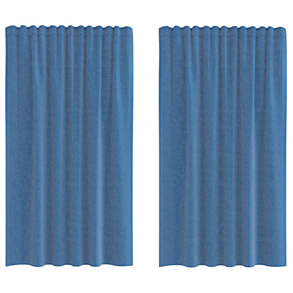 Voile Vorhänge mit Stangentaschen 2 Stk. Königsblau
