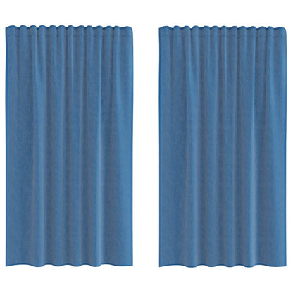 Voile Vorhänge mit Stangentaschen 2 Stk. Königsblau