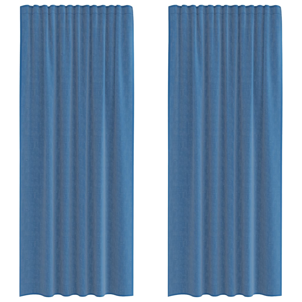 Voile Vorhänge mit Stangentaschen 2 Stk. Königsblau