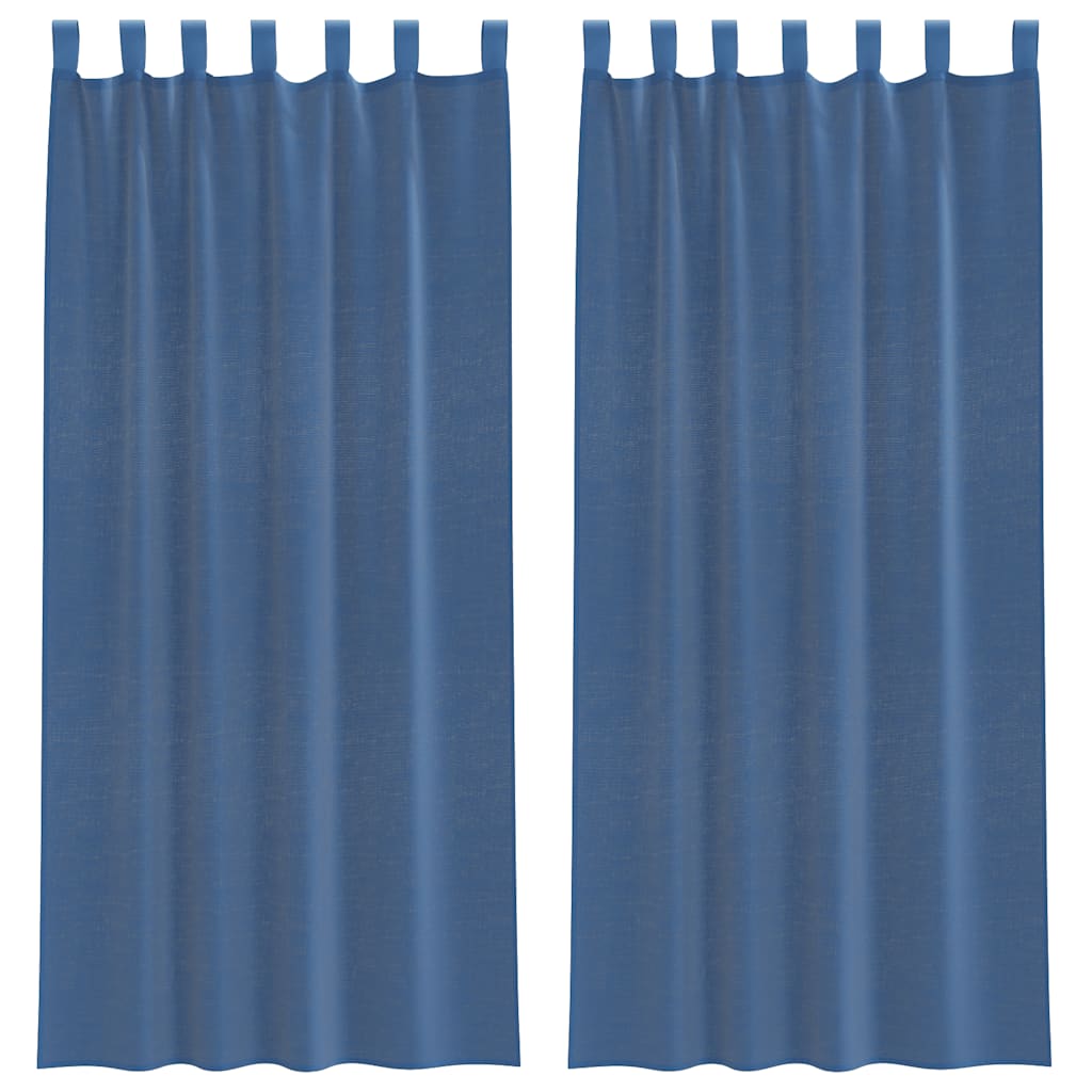 Voile Vorhänge mit Stangentaschen 2 Stk. Königsblau