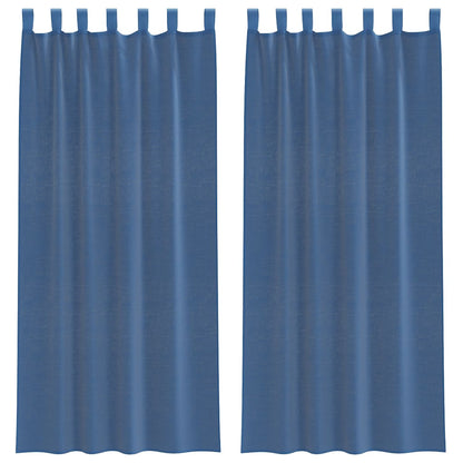 Voile Vorhänge mit Stangentaschen 2 Stk. Königsblau