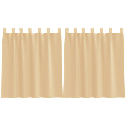 Voile Vorhänge mit Stangentaschen 2 Stk. Sandfarbe